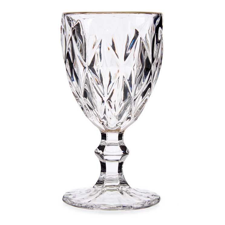 Kieliszek do wody ze złotą obwódką GOLDEN, 254 ml, 6 sztuk