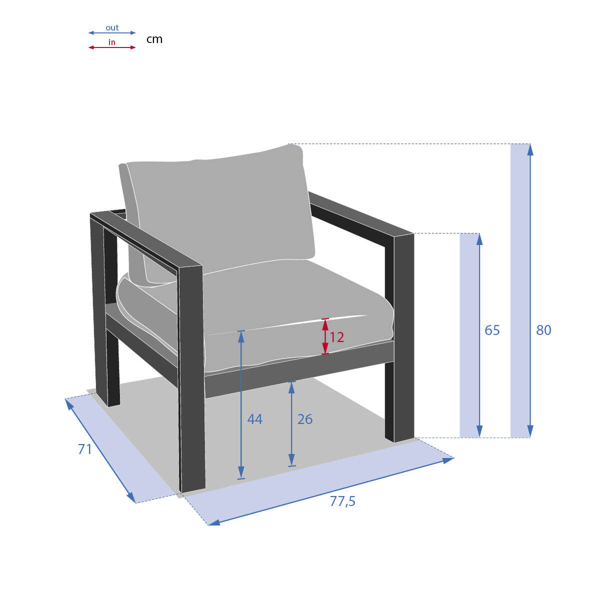 Fotel ogrodowy aluminiowy EVASION