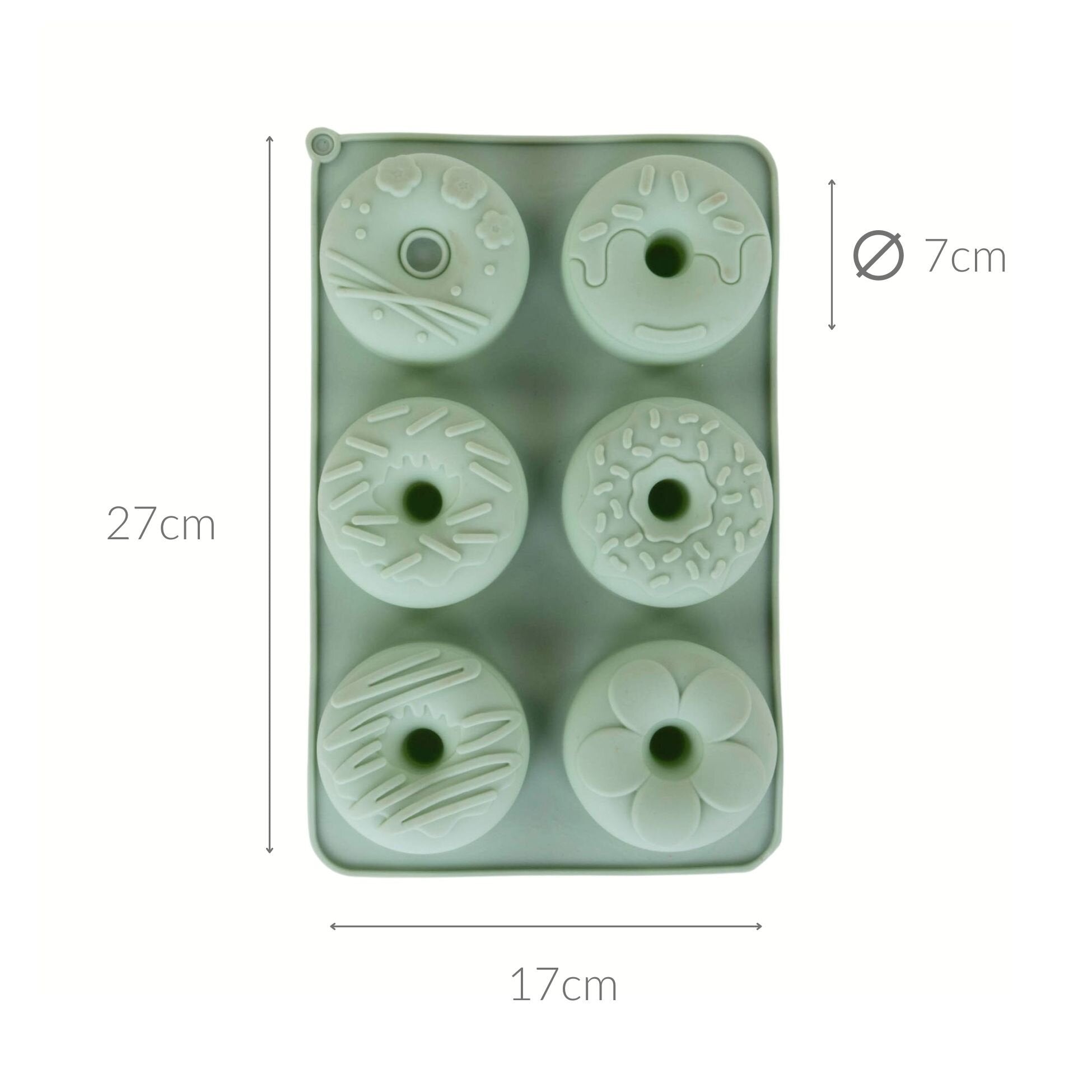 Zielona silikonowa forma na muffiny, 27 x 17 cm
