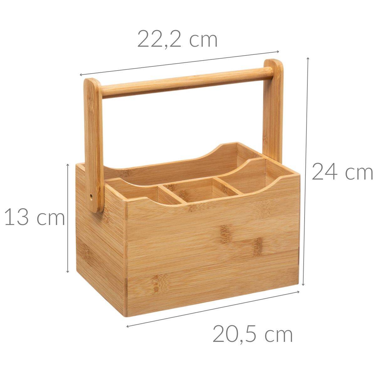 Pojemnik na przybory kuchenne z uchwytem, bambus