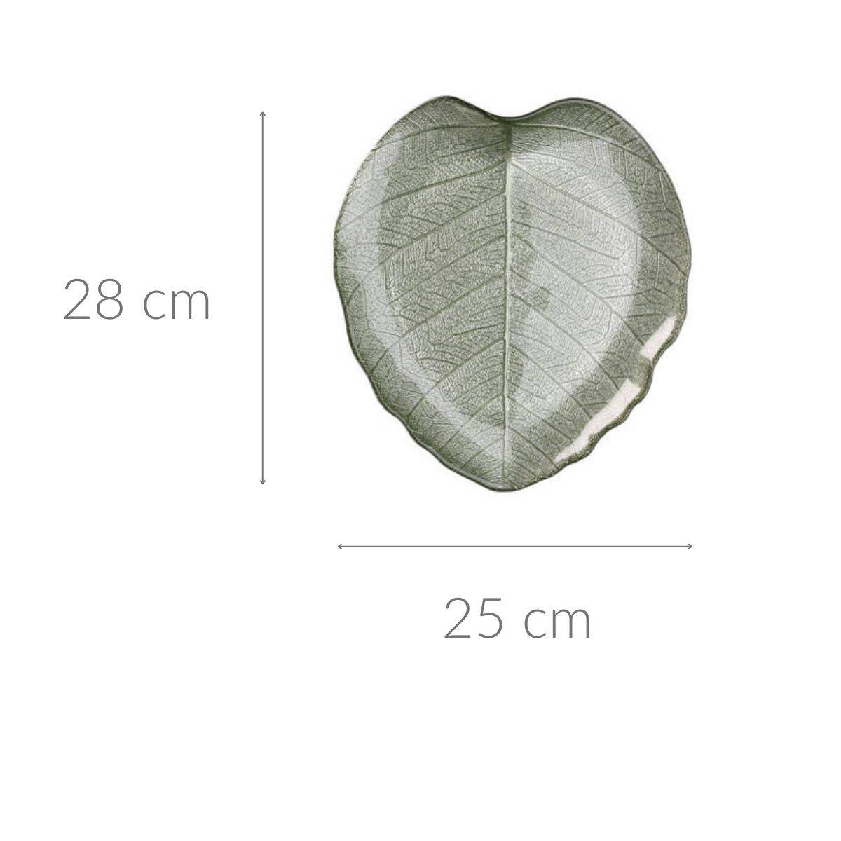 Patera szklana na ciasto LEAF, 28 cm
