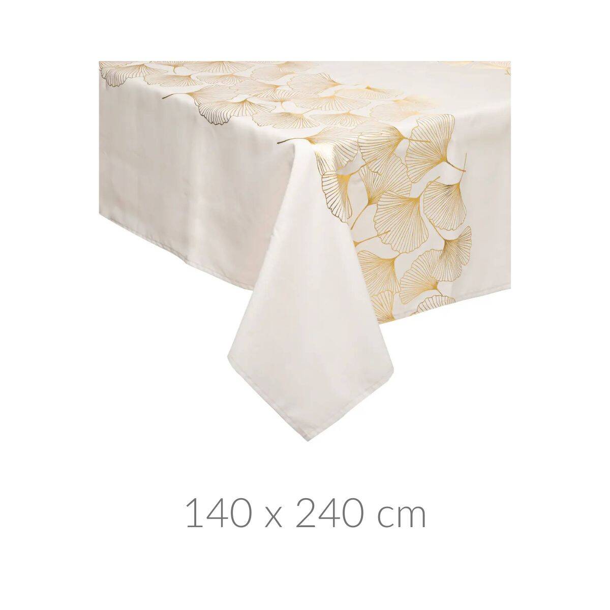 Obrus z wzorem miłorzębu GINKO, 140 x 240 cm