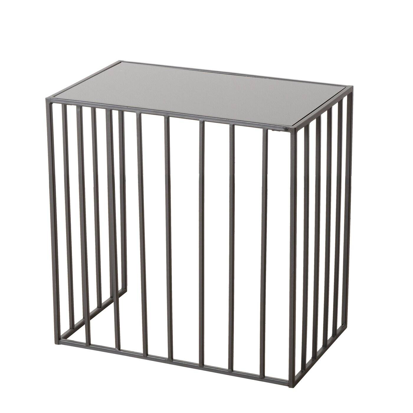 Stoliki do salonu metalowe JORIS, lustrzany blat, 2 sztuki