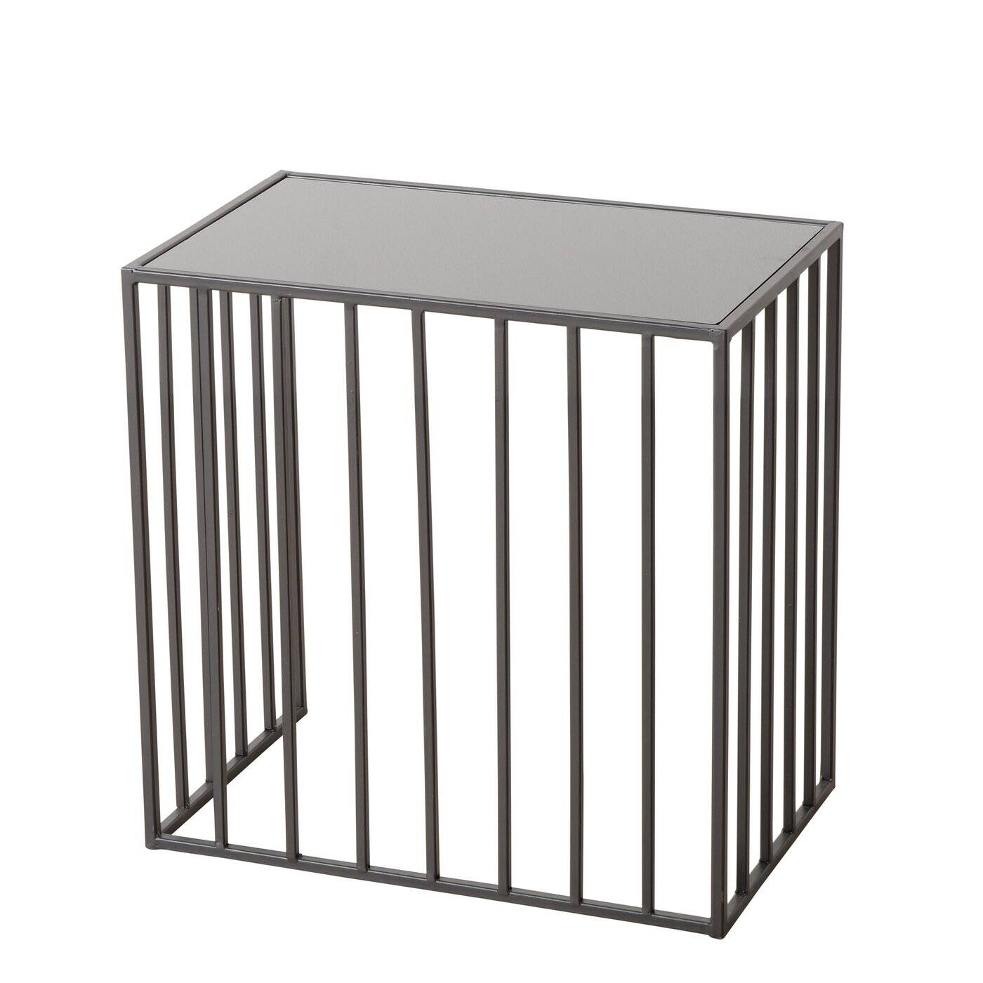 Stoliki do salonu metalowe JORIS, lustrzany blat, 2 sztuki