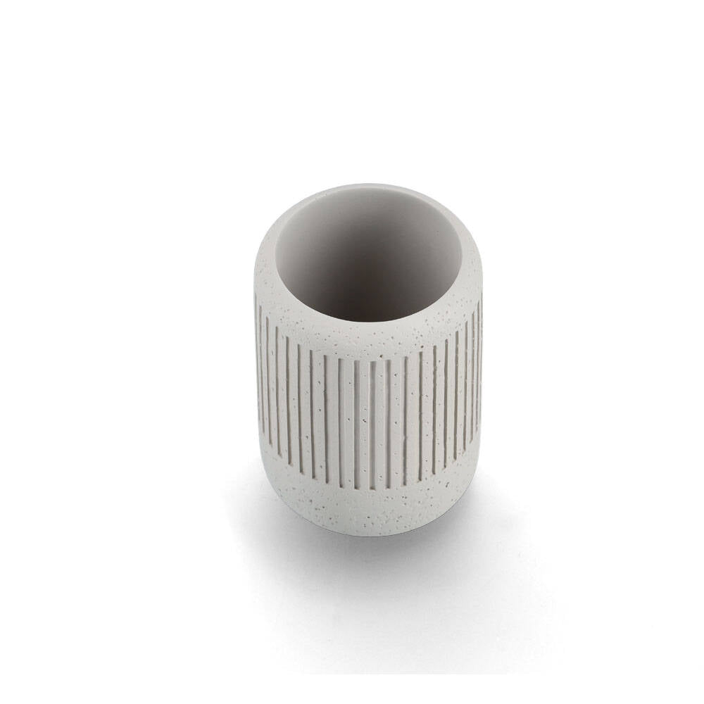 Kubek na szczoteczki CEMENT, Ø 7 cm