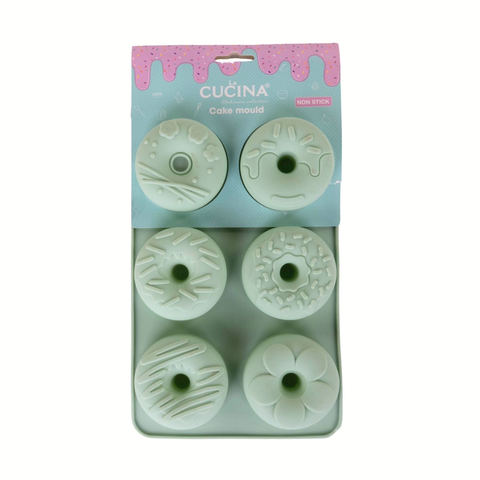 Zielona silikonowa forma na muffiny, 27 x 17 cm