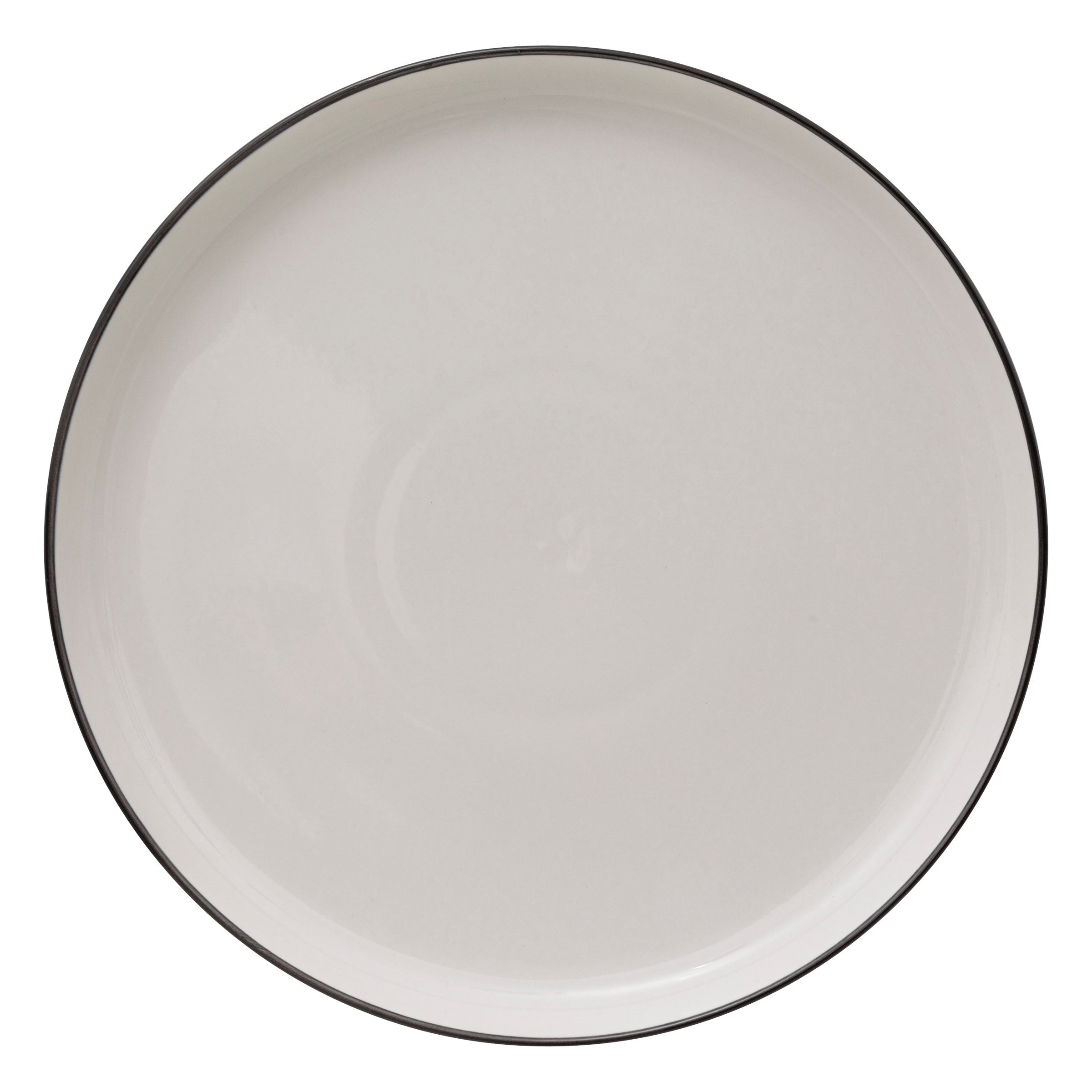 Talerze obiadowe porcelanowe ALIX, czarna obwódka, 6 sztuk x Ø 27 cm