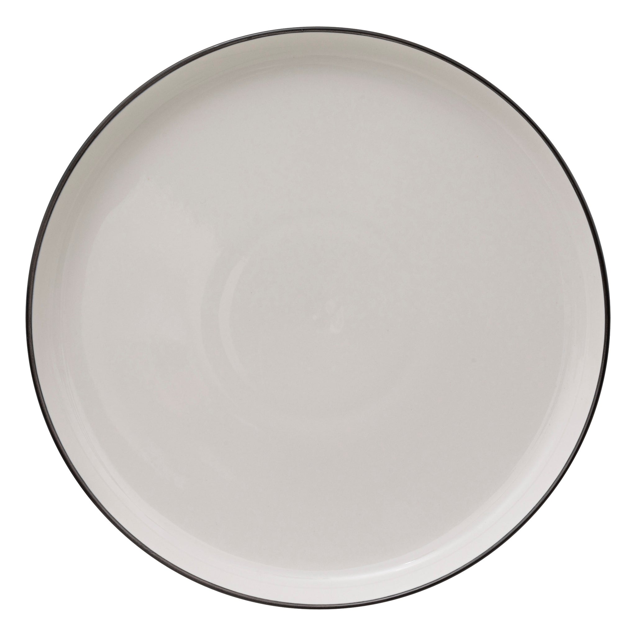 Talerze obiadowe porcelanowe ALIX, czarna obwódka, 6 sztuk x Ø 27 cm