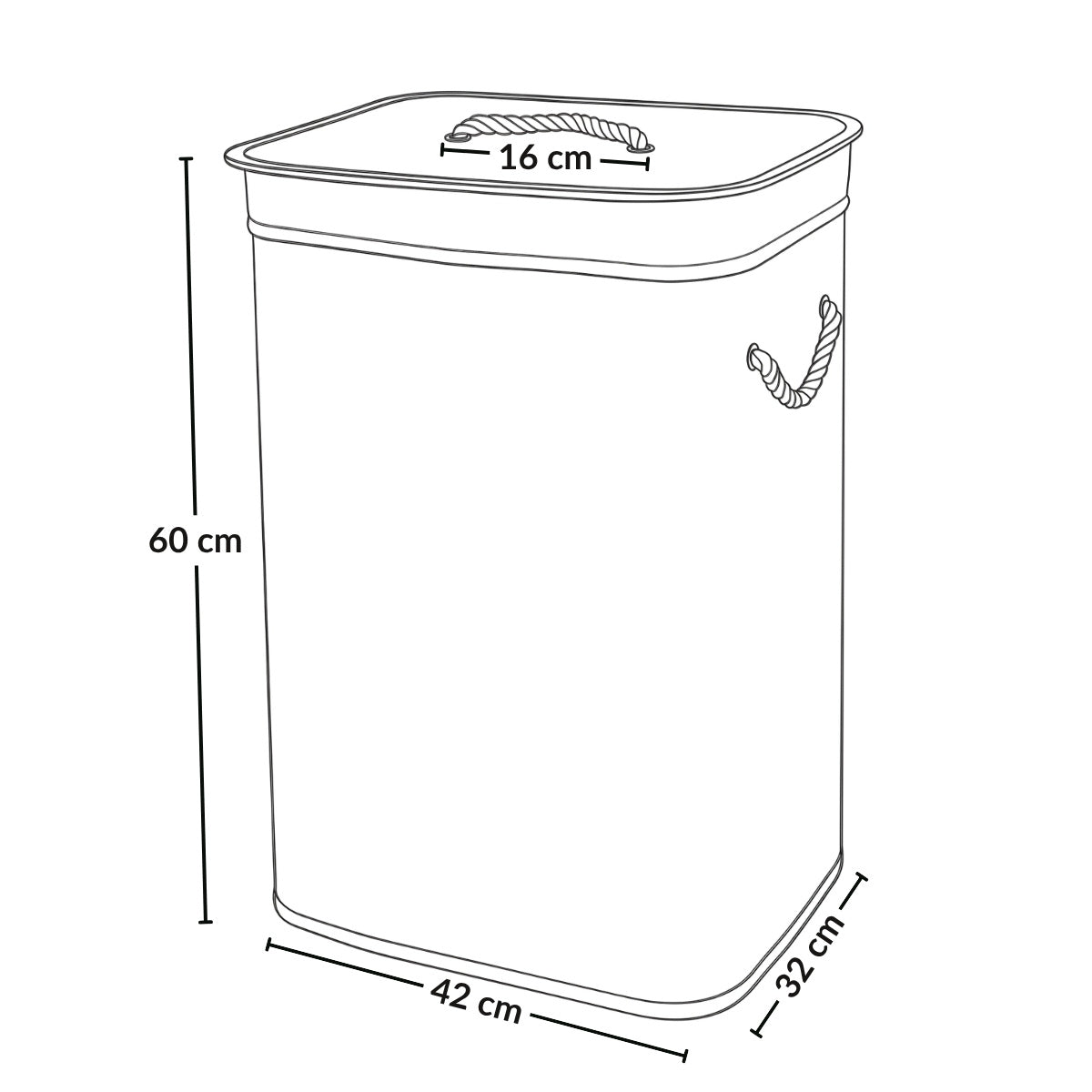 Bambusowy kosz na pranie SADE, 80 l