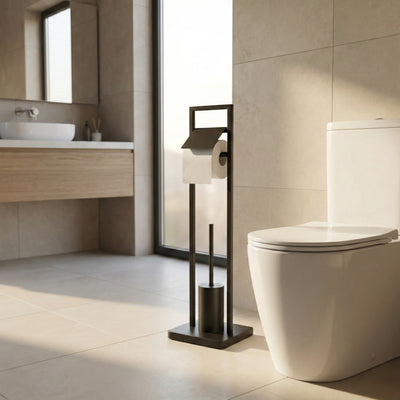 Szczotka do WC z uchwytem na papier toaletowy ARLE, 77 cm