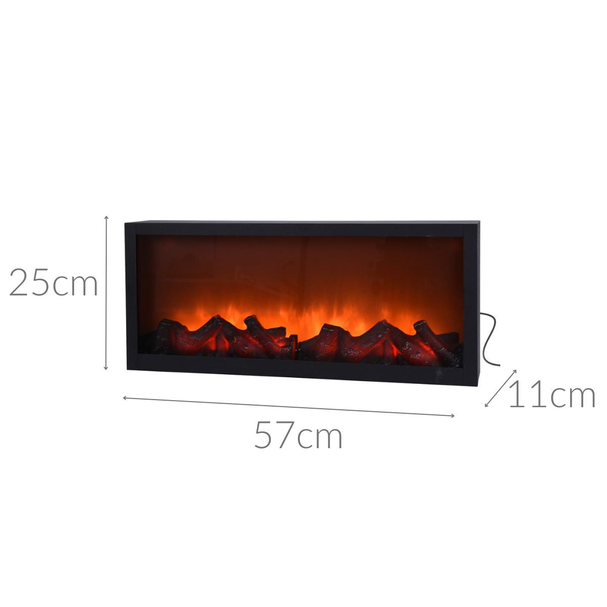 Sztuczny kominek LED, dekoracja świąteczna, 57 x 25 cm