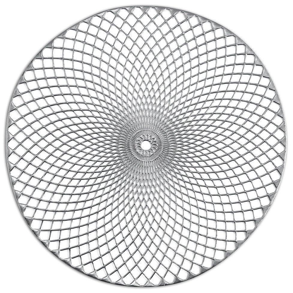 Podkładka pod talerz MANDALA, Ø 38 cm, kolor srebrny