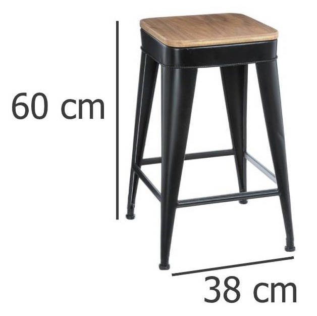 Taboret - stołek czteronożny, metalowy, barowy