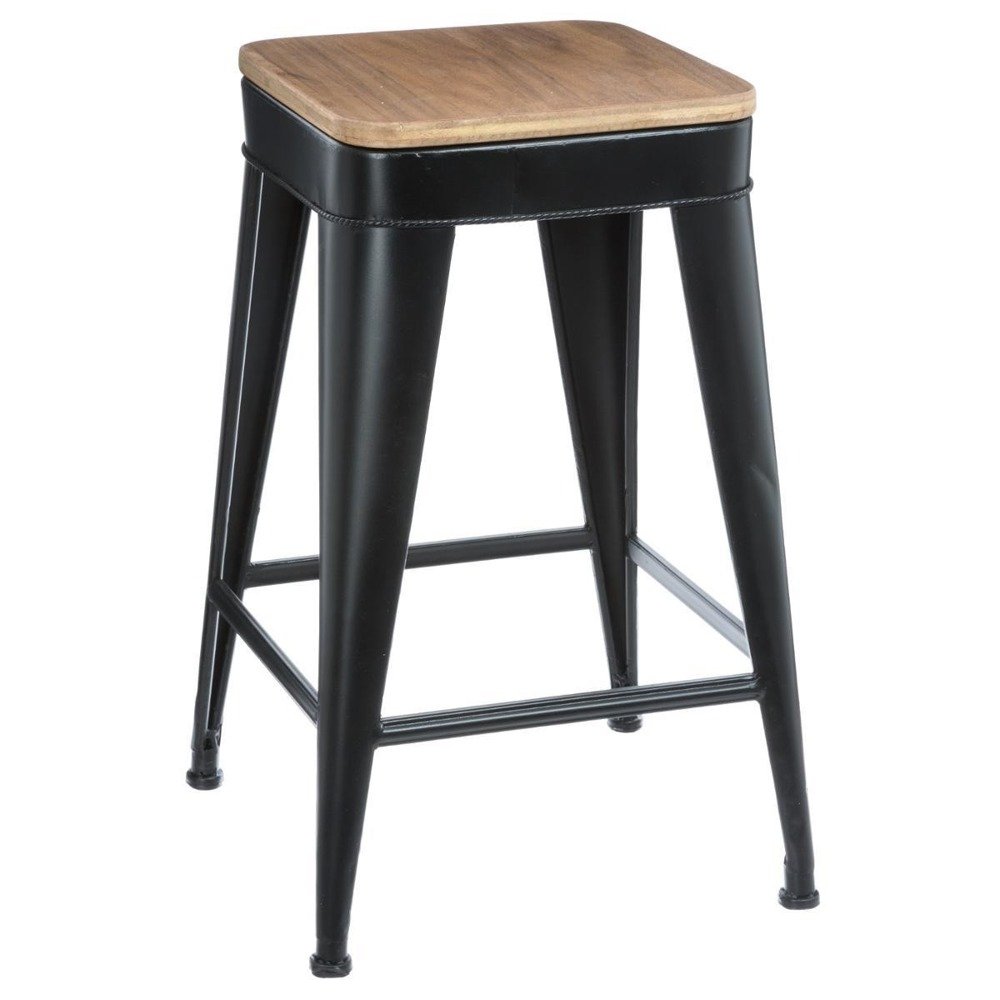 Taboret - stołek czteronożny, metalowy, barowy