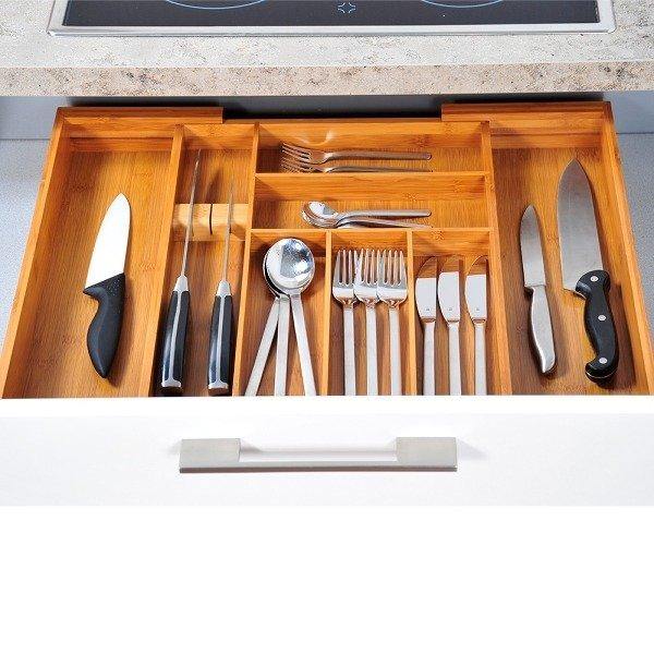 Wkład na sztućce regulowany, 35-58 cm, bambusowy, KESPER