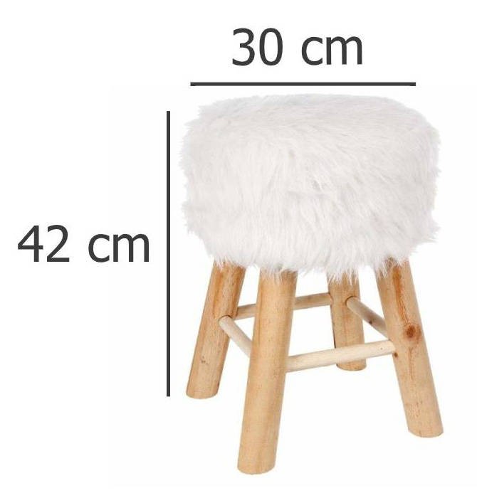Taboret do siedzenia z obiciem a la futro