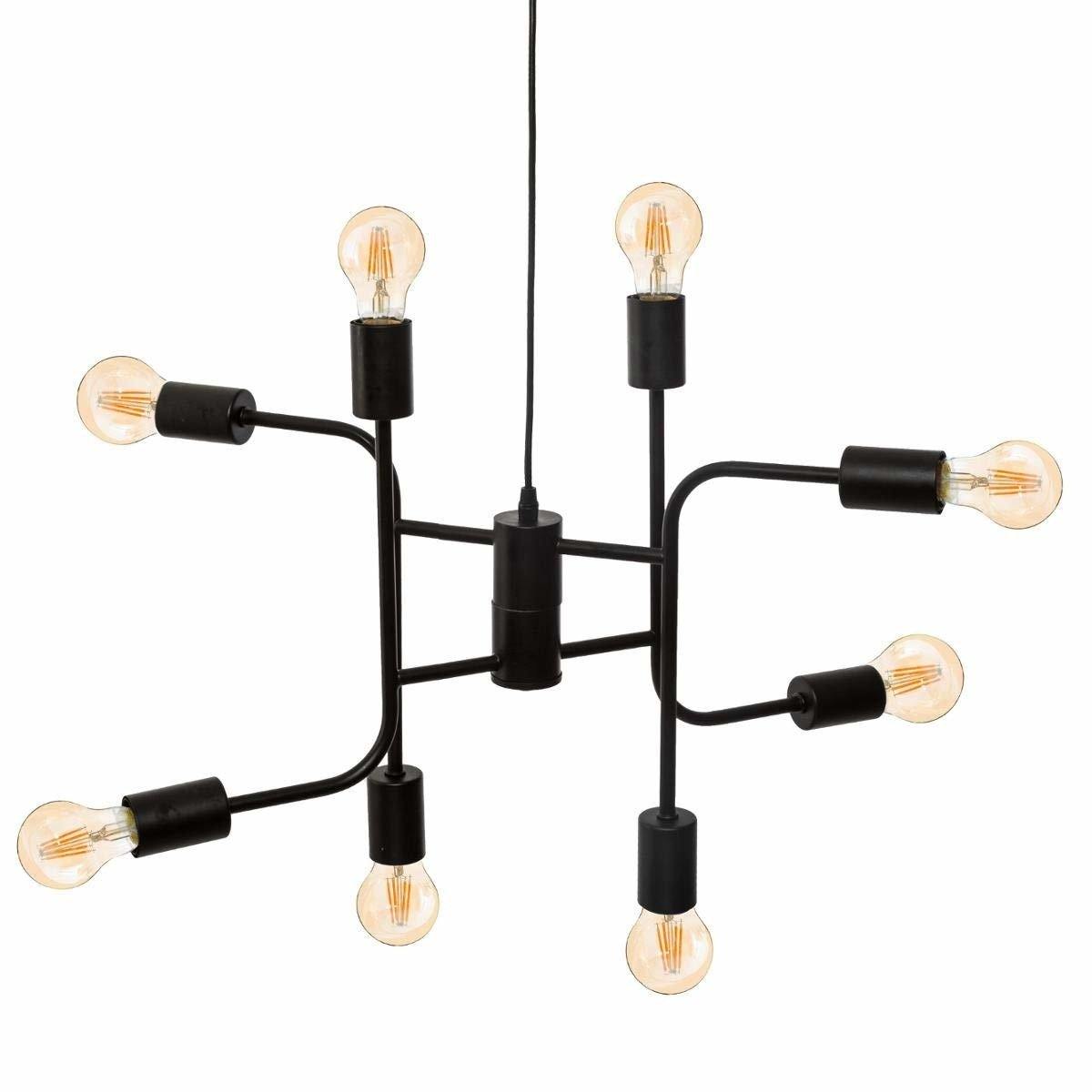 Nowoczesna lampa sufitowa do salonu, 8 żarówek, wys. 42 cm