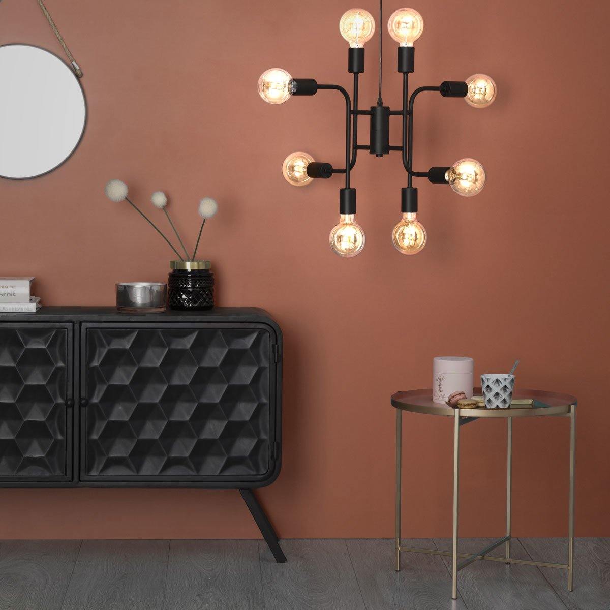 Nowoczesna lampa sufitowa do salonu, 8 żarówek, wys. 42 cm