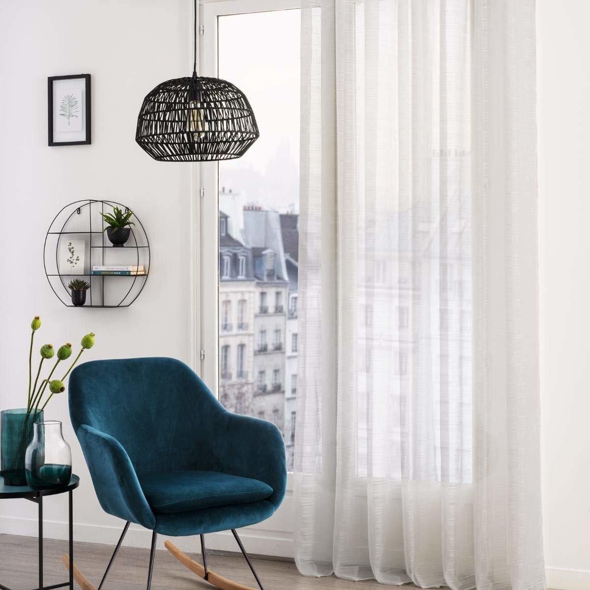 Firana gotowa w stylu skandynawskim LOUIS, 140 x 240 cm, kolor biały