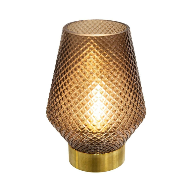 Lampa stołowa LED, szklana, 17 cm