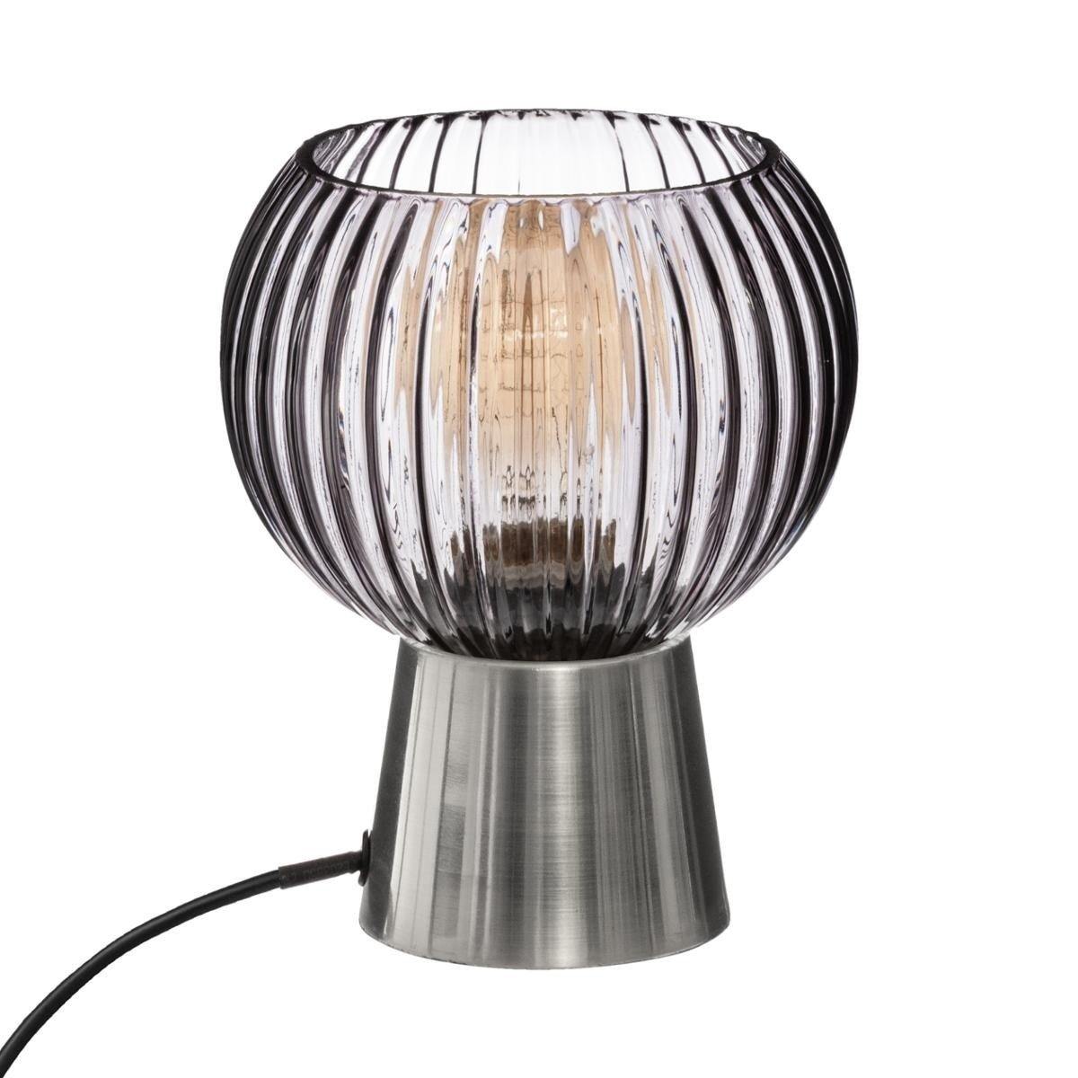 Lampa szklana LAYE z okrągłym abażurem, Ø 15 cm, kolor srebrny