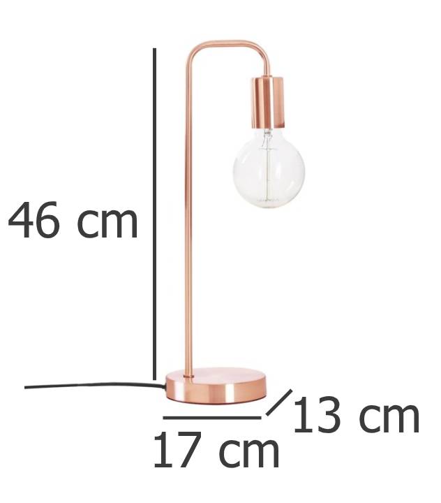 Lampa stołowa KELI, metalowa, 46 cm