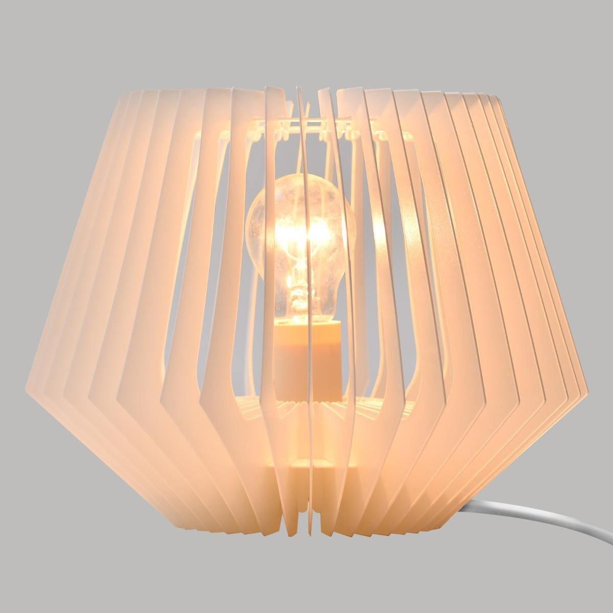 Lampa stołowa z dekoracyjną żarówką, 21 cm, kolor biały
