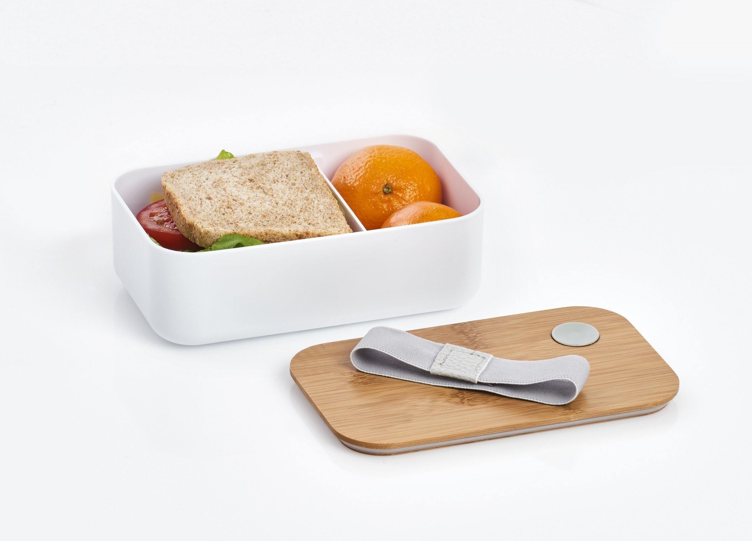Lunchbox z przegródką, 19 x 12 x 7 cm, kolor biały, ZELLER