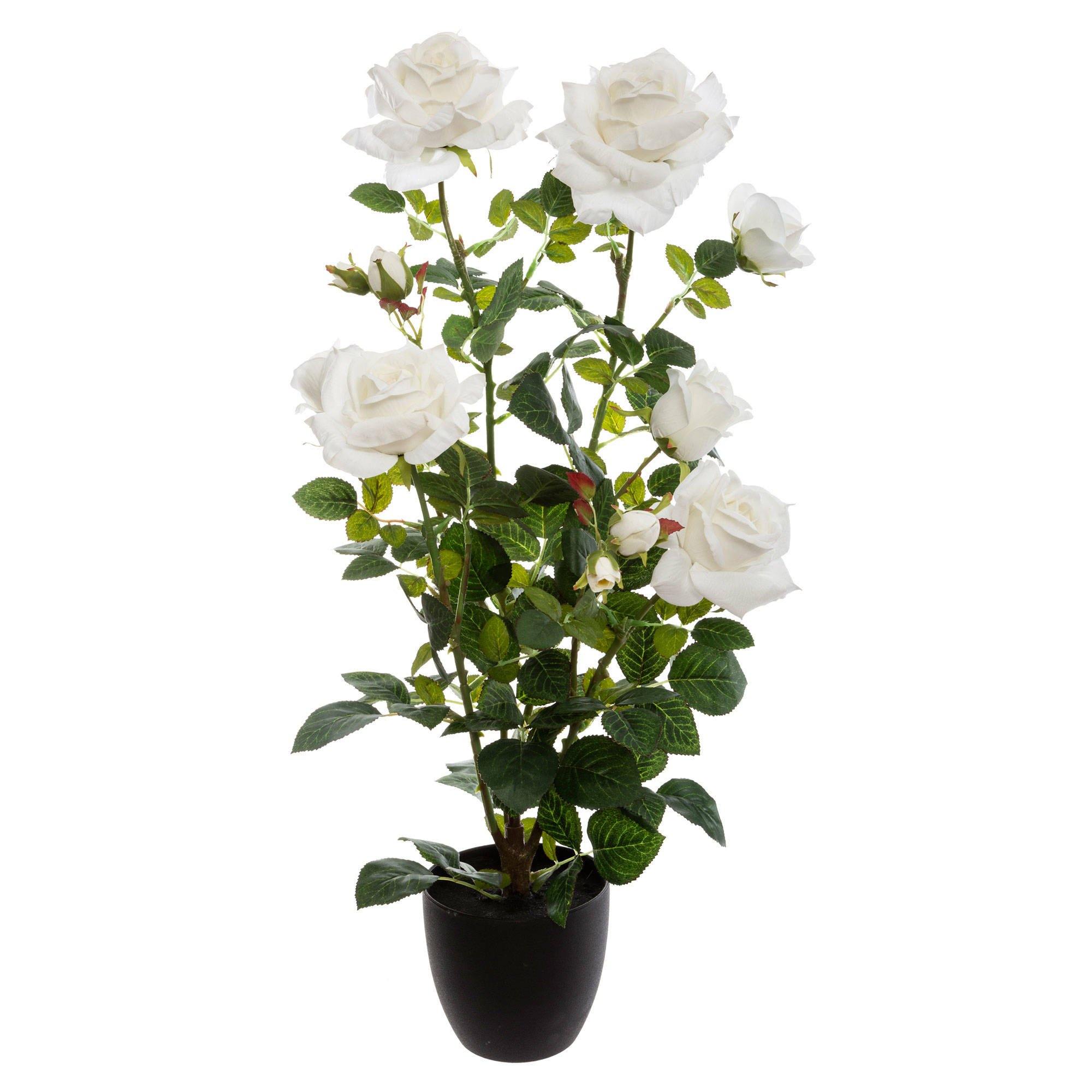 Sztuczne kwiaty doniczkowe KRZEW RÓŻY, 74 cm