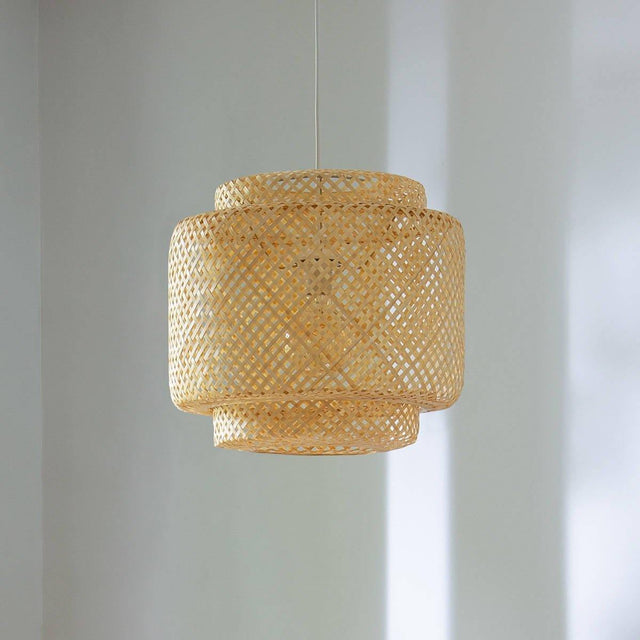 Lampa wisząca LIBY z ażurowym kloszem z bambusa, Ø 40 cm