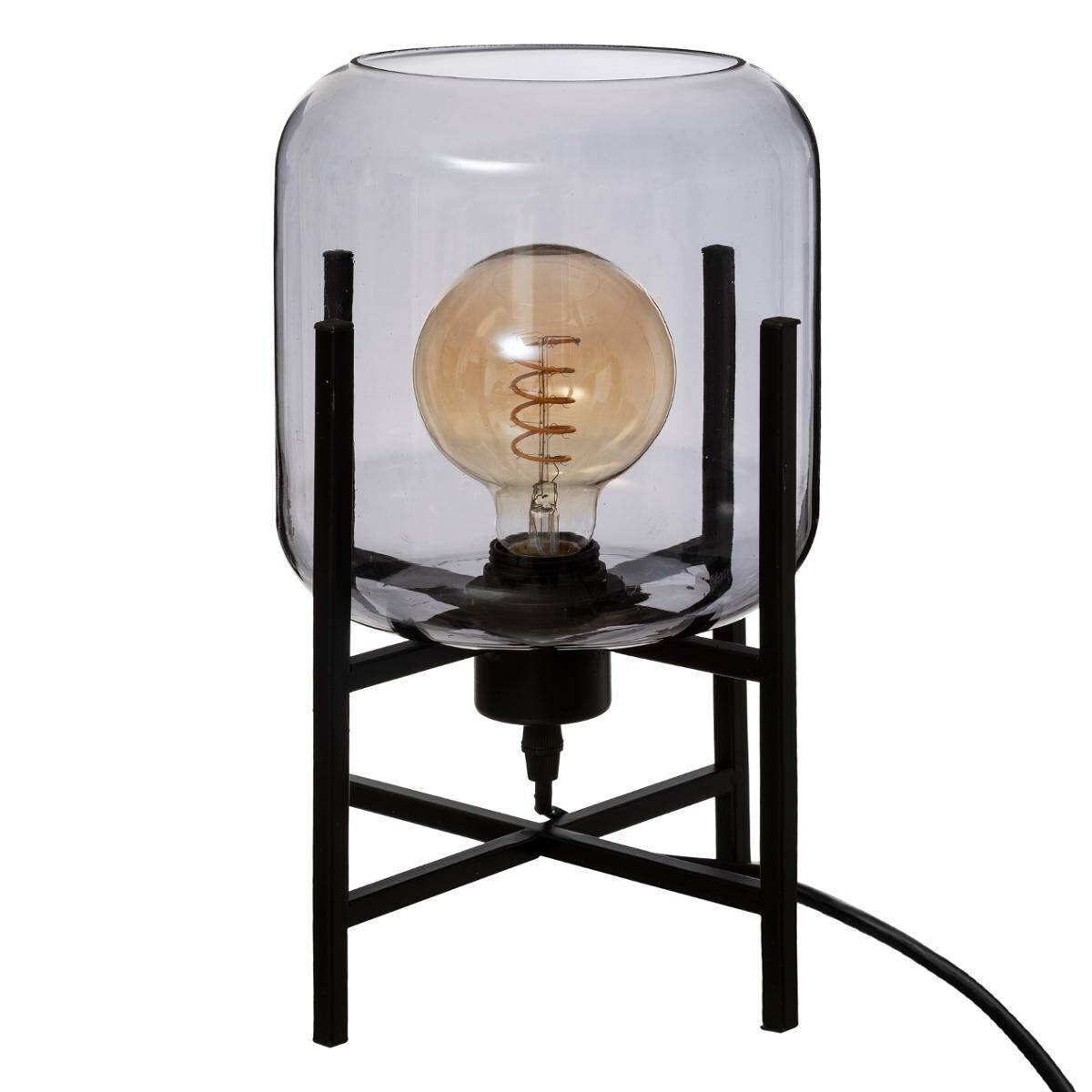 Lampa stołowa ROB ze szkła dymionego, 34 cm