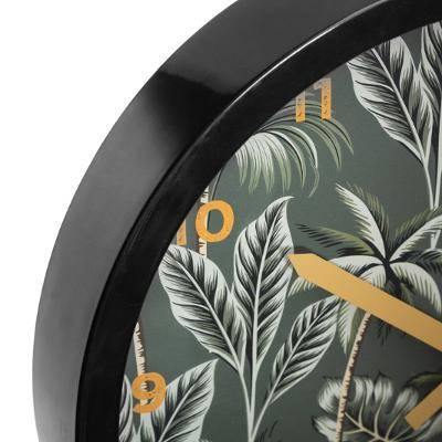 Zegar ścienny TROPIC, z zielonym motywem roślinnym, Ø 22 cm