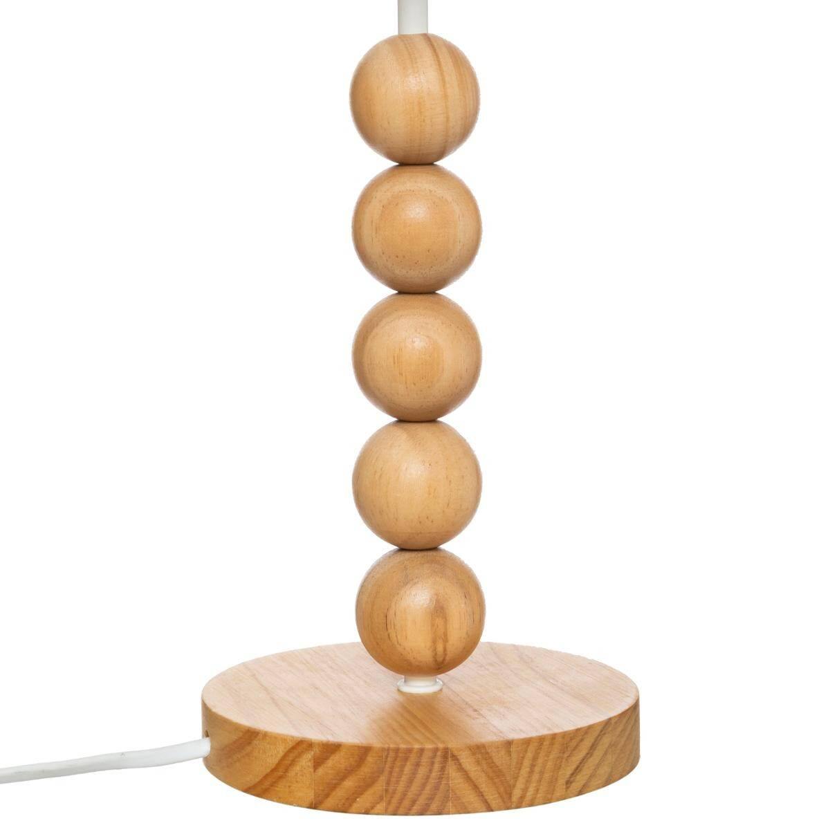 Lampka stołowa NINO z drewnianą podstawą, Ø 25 cm