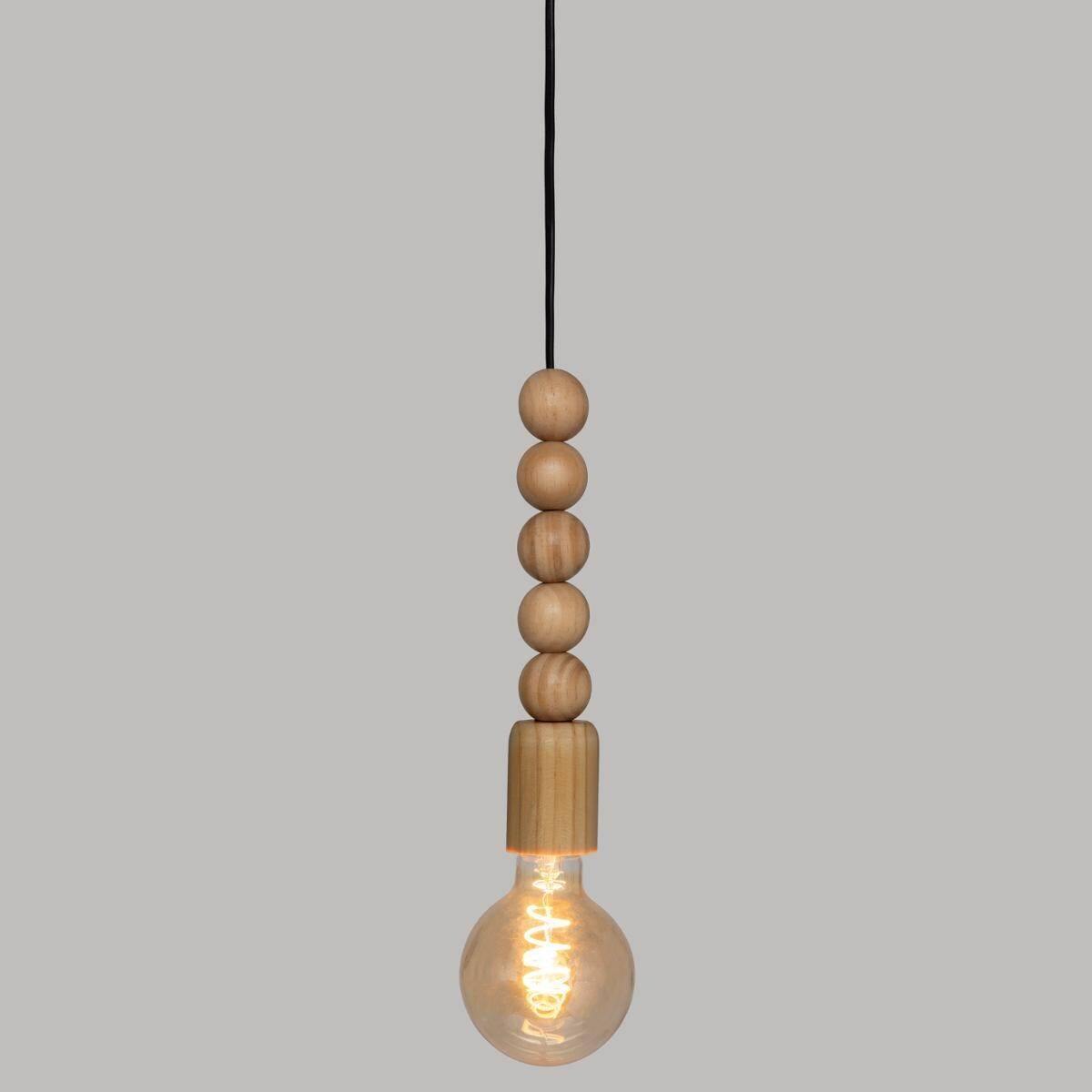 Lampa wisząca NINO z drewnianymi koralikami
