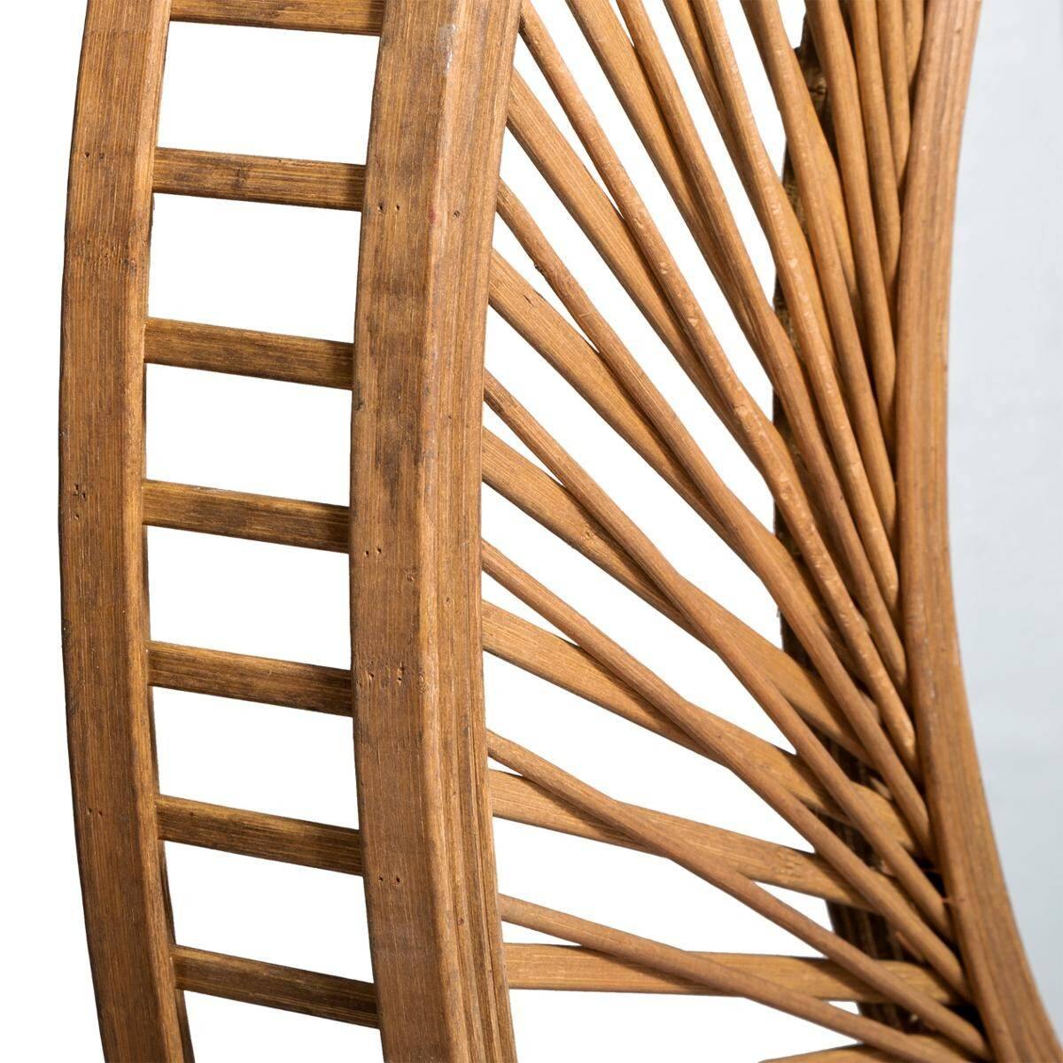 Okrągłe lustro w ramie z bambusa, Ø 72 cm