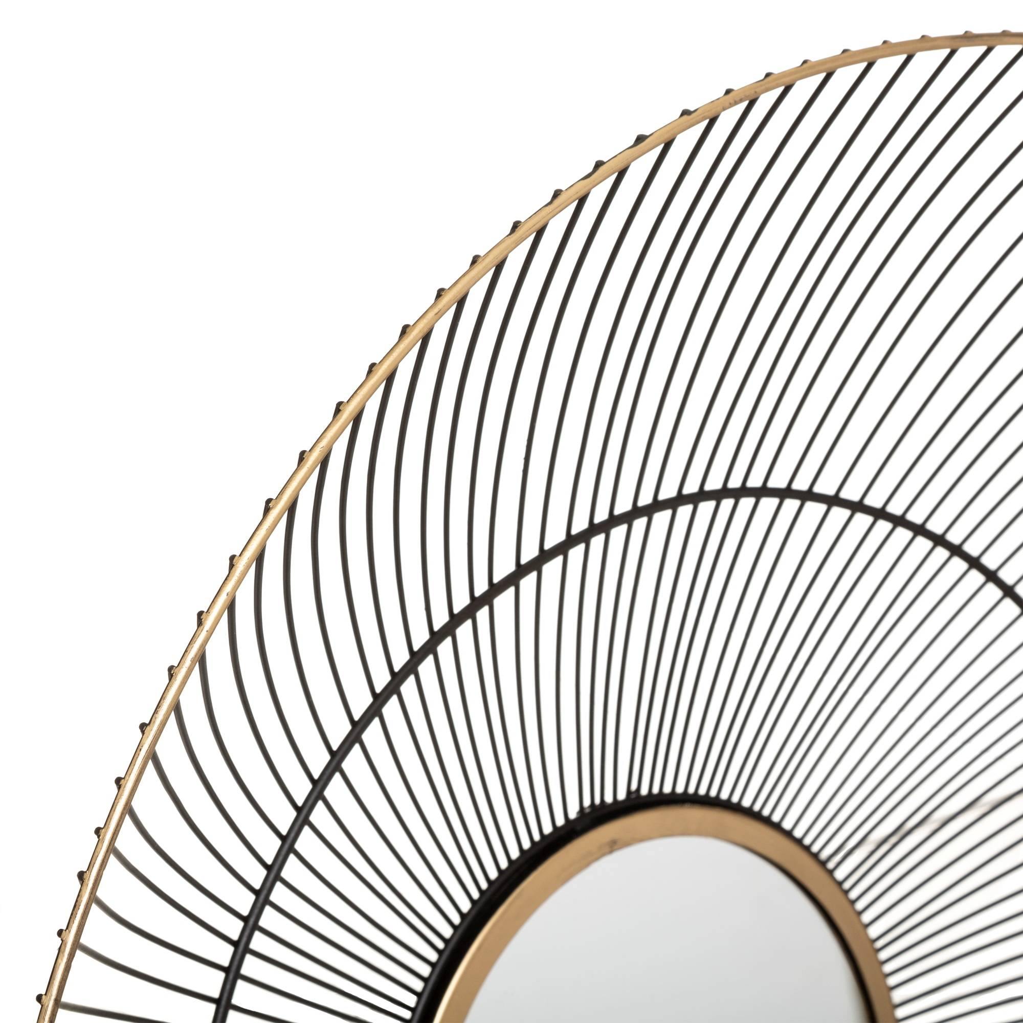 Lustro okrągłe LENY, Ø 65 cm, w metalowej ramie