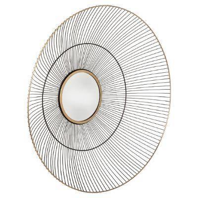 Lustro okrągłe LENY, Ø 65 cm, w metalowej ramie