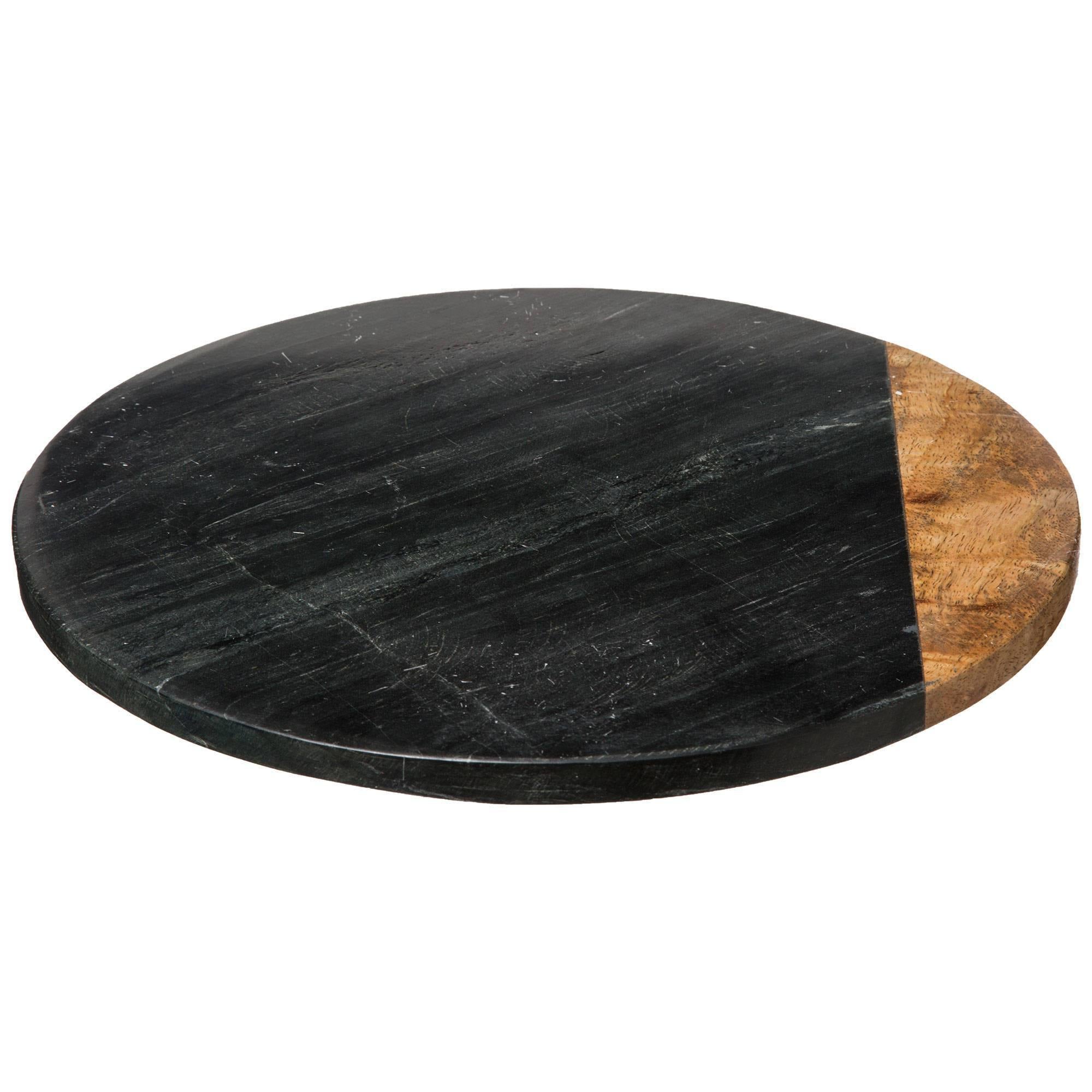 Taca obrotowa GEOM HYGGE, Ø 30 cm, marmur, czarna