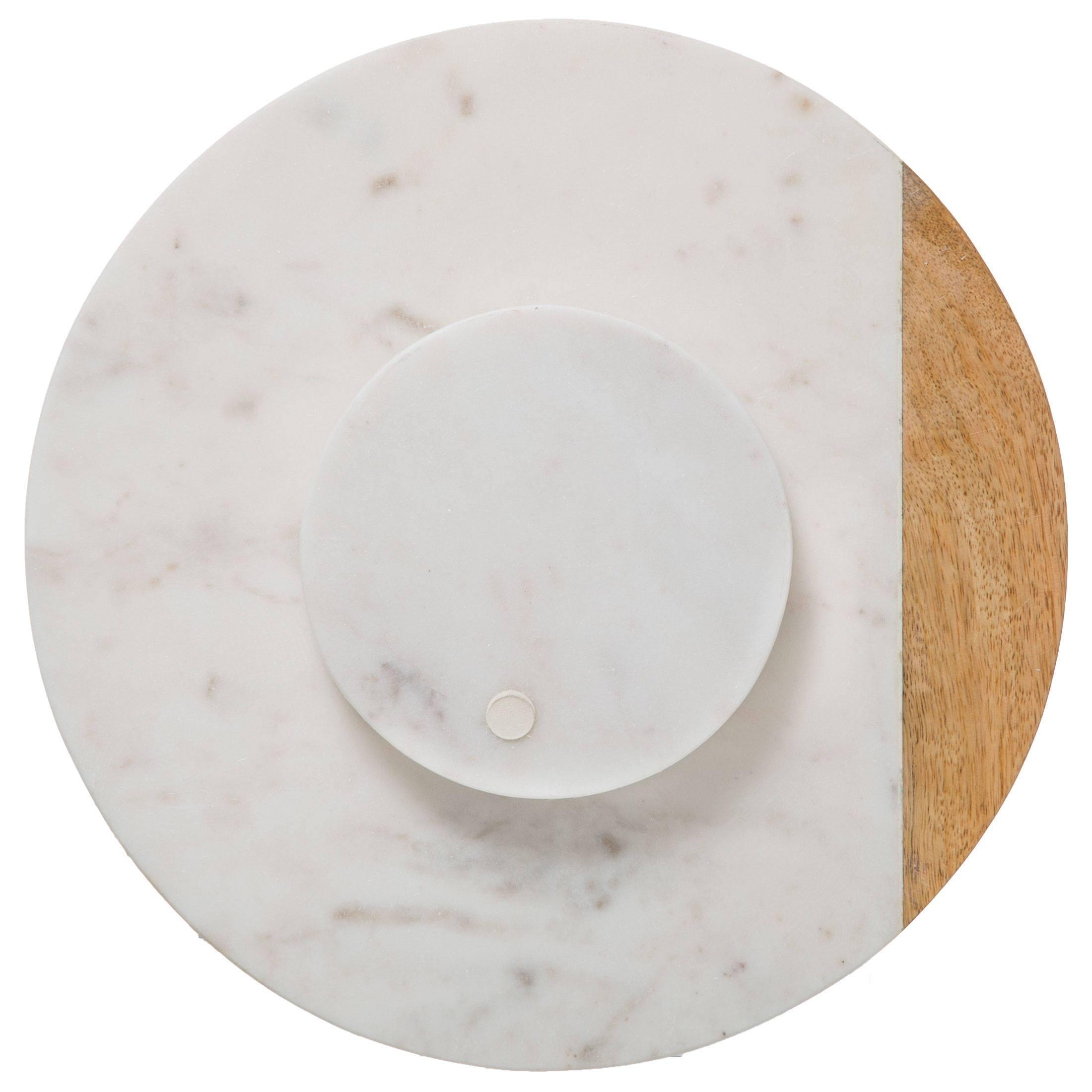 Taca obrotowa GEOM HYGGE, Ø 30 cm, marmur, biała