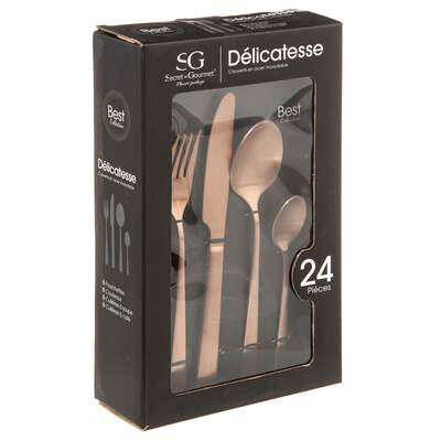 Zestaw sztućców ze stali nierdzewnej DELICATE, 24 sztuki