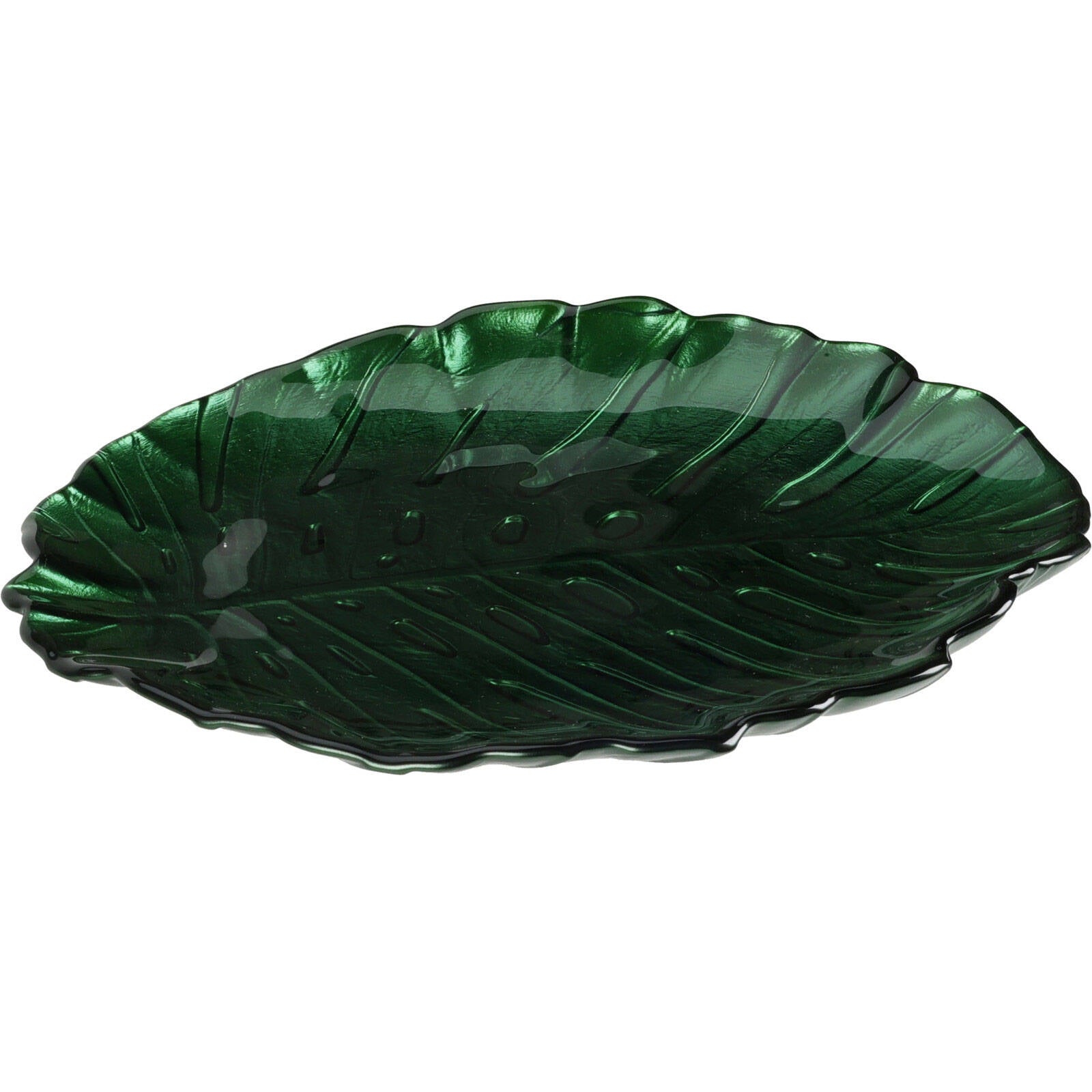 Patera szklana na ciasto LEAF, 28 cm