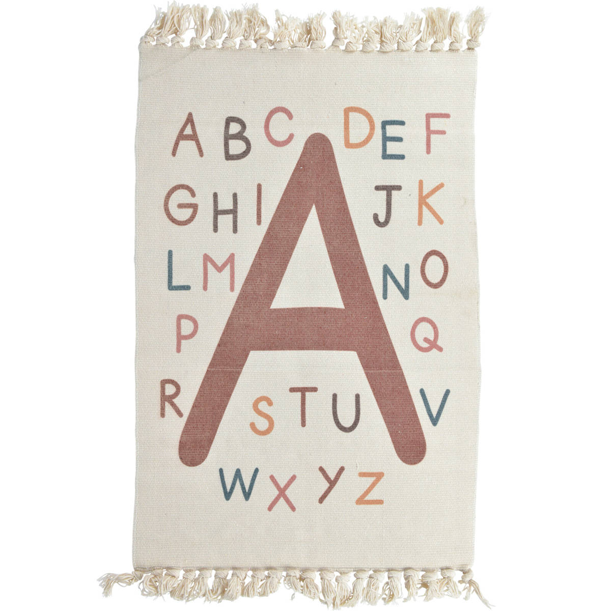 Dywan dziecięcy Literki, numerki, z frędzlami, 60 x 90 cm