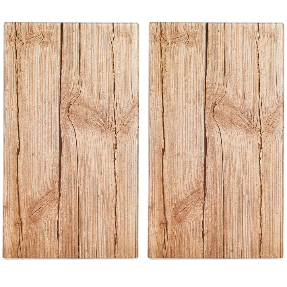 Szklane płyty ochronne WOOD na kuchenkę – 2 sztuki, ZELLER