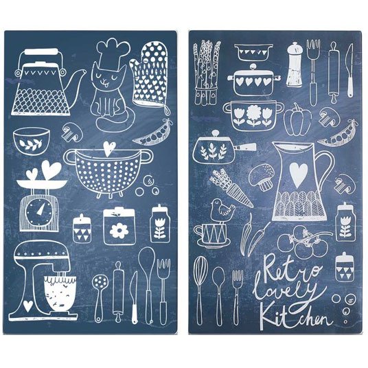 Szklane płyty ochronne LOVELY KITCHEN na kuchenkę – 2 sztuki, ZELLER